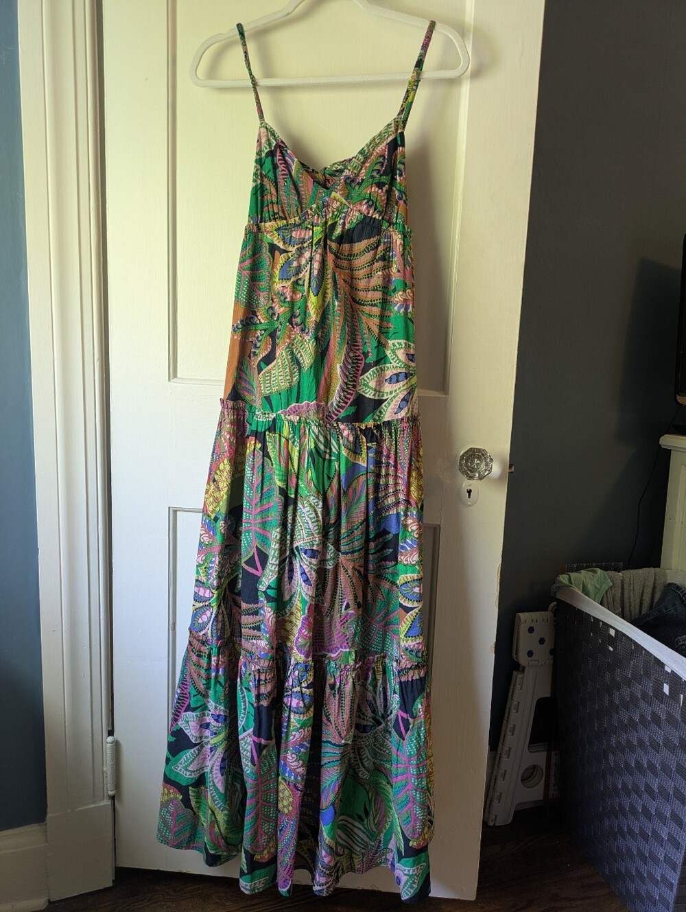 Gianni Bini Tropical Floral Cotton Tiered Maxi Dress Nwt - Picture 9 of 9